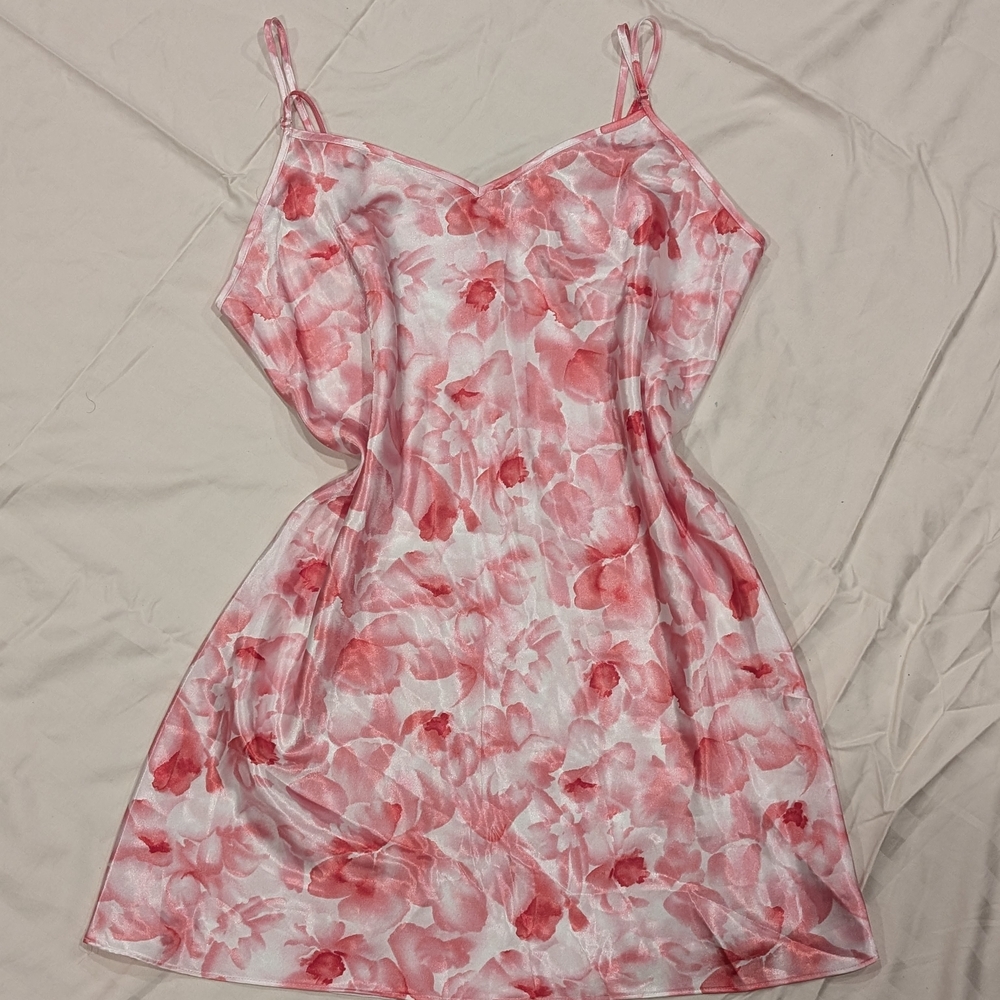 Floral Pink and White Slip Dress